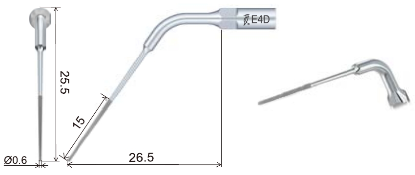 Размеры наконечника для скалера